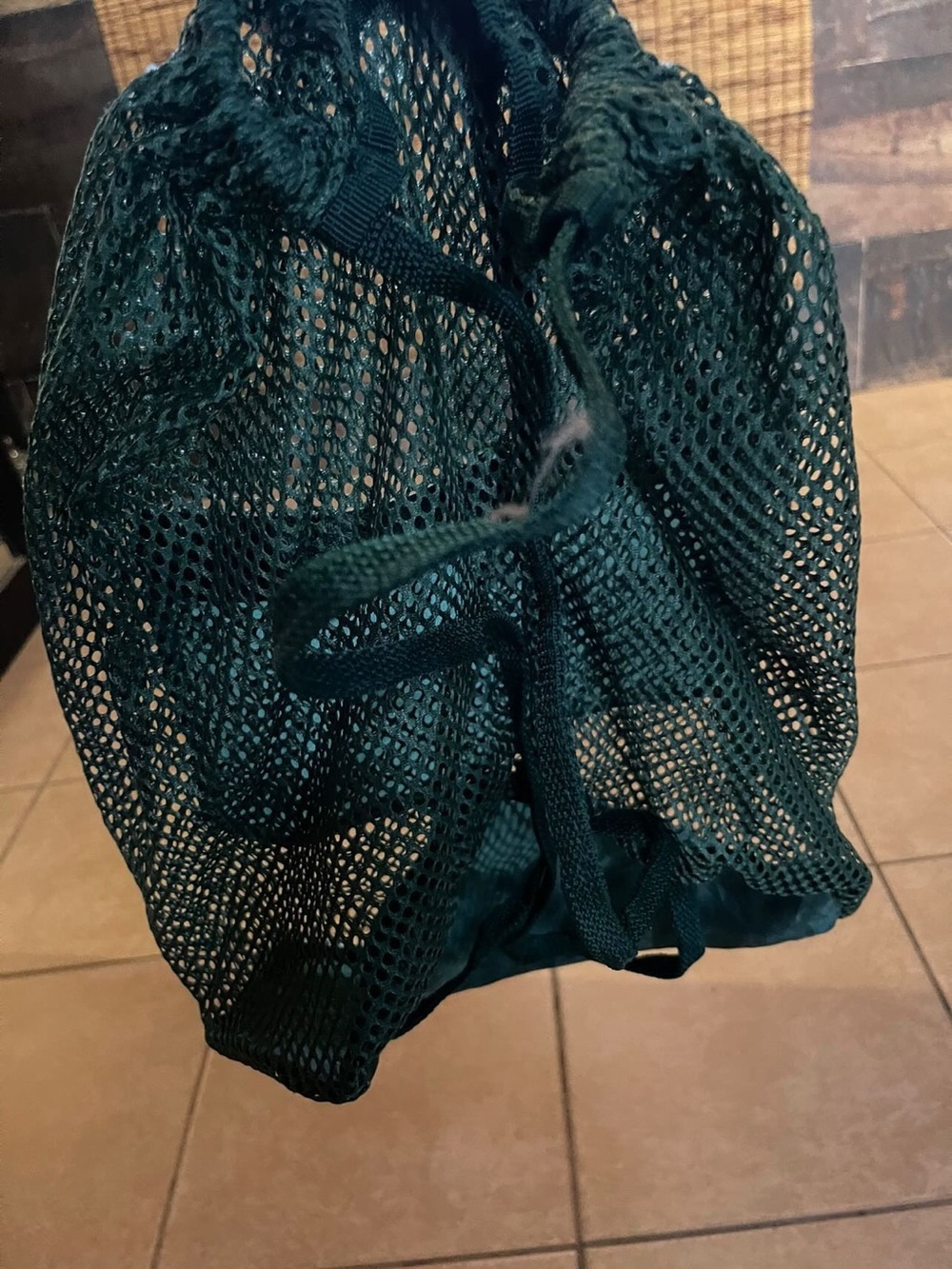 ASICS Olive Green Mesh Drawstring Backpack - Picture 4 of 4